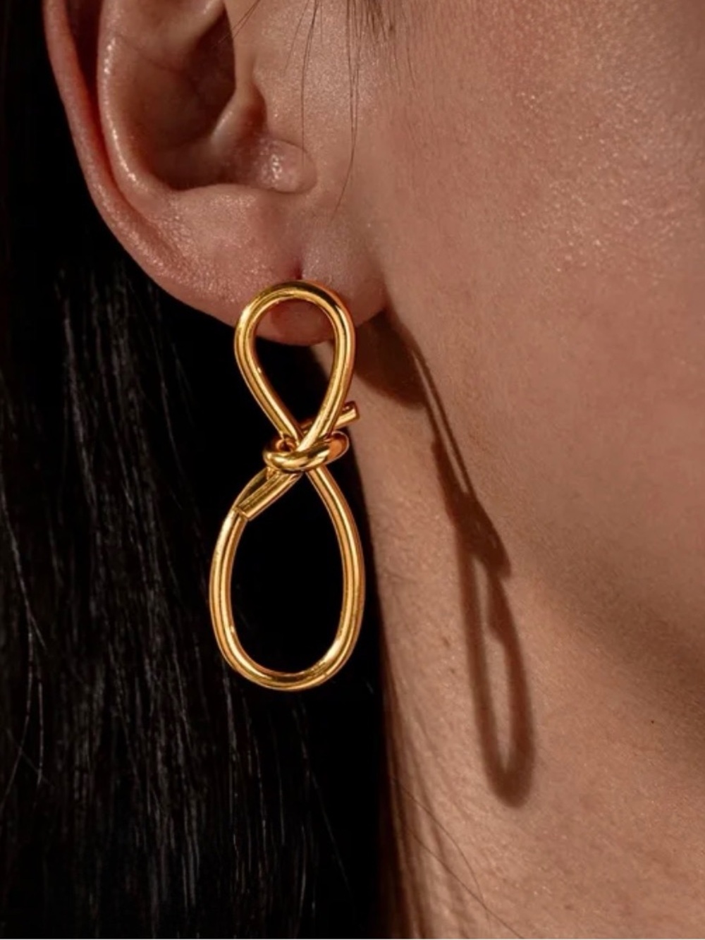 Abstract Bow Knot Earrings Modern Statement Drop Earrings